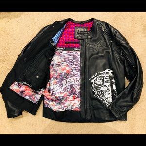 NWOT Ed Hardy Leather Motorcycle Jacket